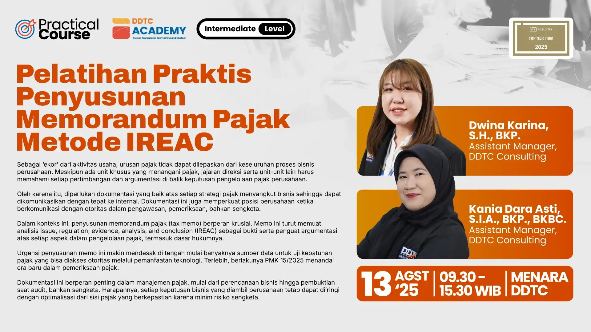 Mitigasi Risiko Pajak di Keputusan Bisnis? Susun Tax Memo Metode IREAC