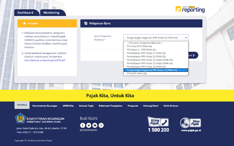 Aplikasi Pelaporan Diskon 30% Angsuran PPh Pasal 25 Sudah Tersedia