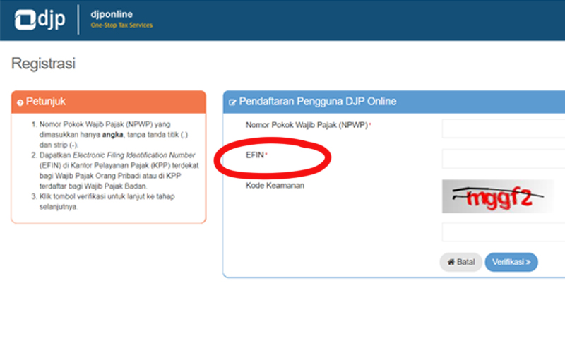 13+ Djp Online Minta Efin