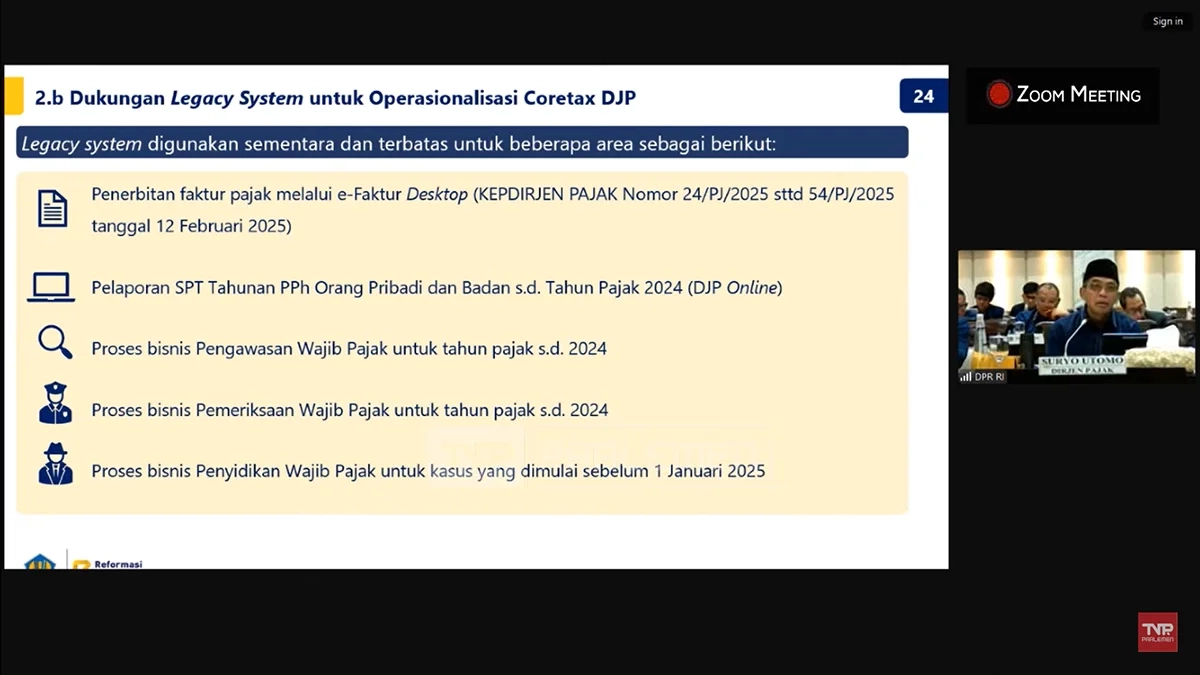 Sistem Lama Masih Dipakai Meski Ada Coretax, DJP Bilang Begini ke DPR